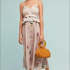 Anthropologie Pink Floral Dress